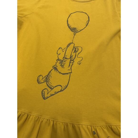 Disney Winnie the Pooh and Pals Mustard Yellow 2X Drop Waist 3/4 Sleeve Dress - Picture 3 of 11